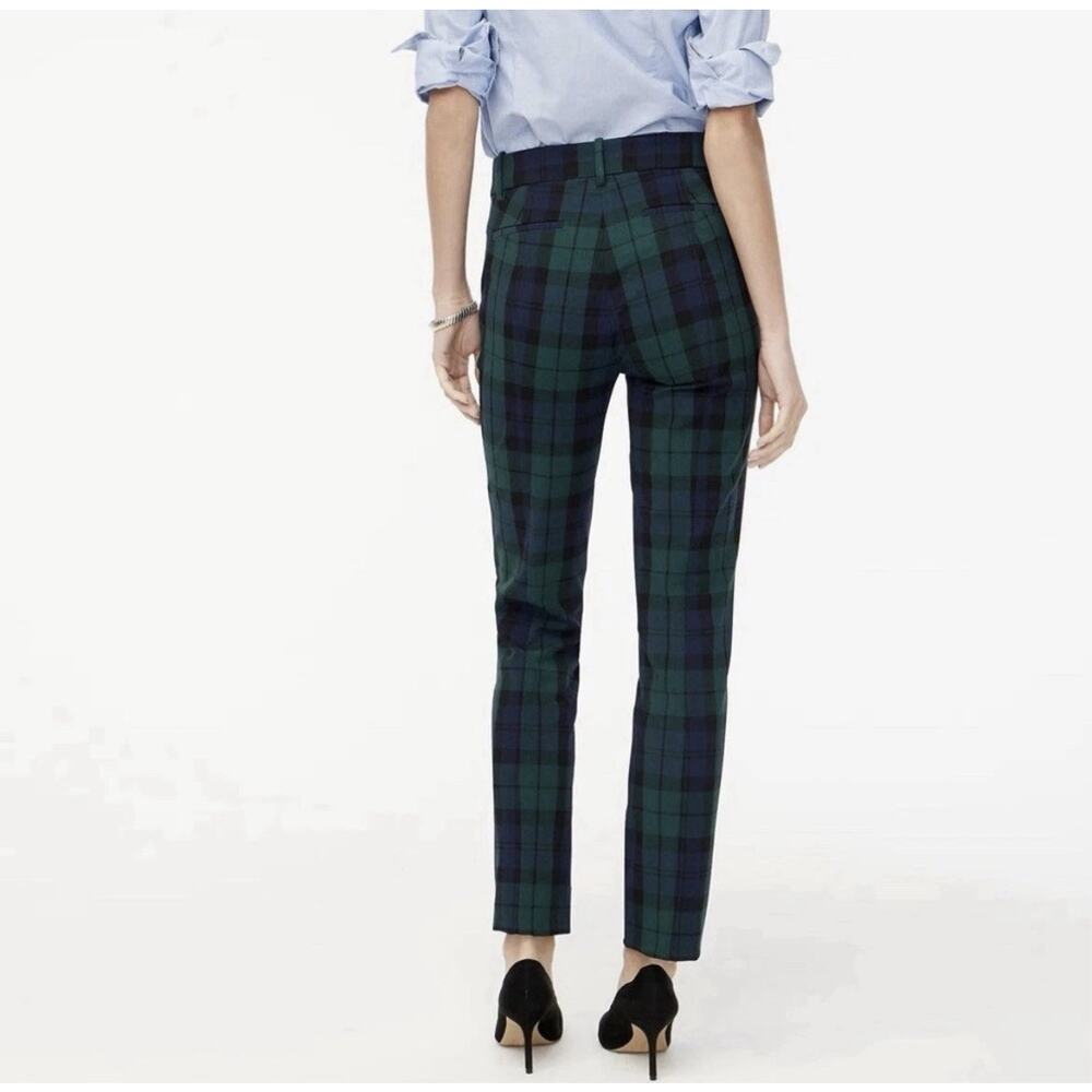 J. Crew Dress Pants Women’s 10 Black Watch Plaid Ruby Full-Length Stretch Tartan - Picture 2 of 16
